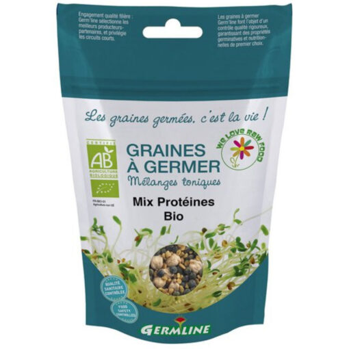 Proteinreicher Keimsaaten Mix für Sportler von Germline mit Kichererbsen, Linsen und Bockshornklee.