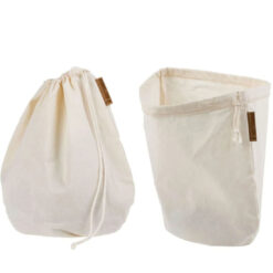 Doppelpack Filterbeutel aus Baumwolle. Zum Herstellen von pflanzlichen Drinks und vielen weiteren Anwendungen.