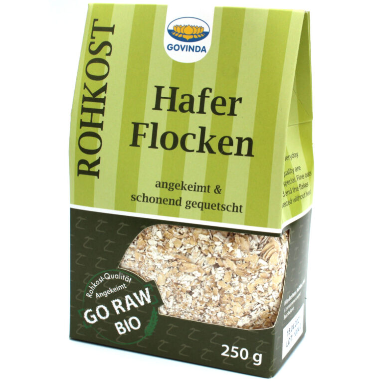 Haferflocken Bio angekeimt glutenfrei roh Govinda 250g - Akarma Öko Shop