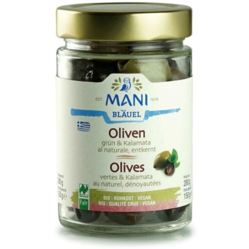 Oliven Rohkost Grün & Kalamata Griechenland Mani 175g
