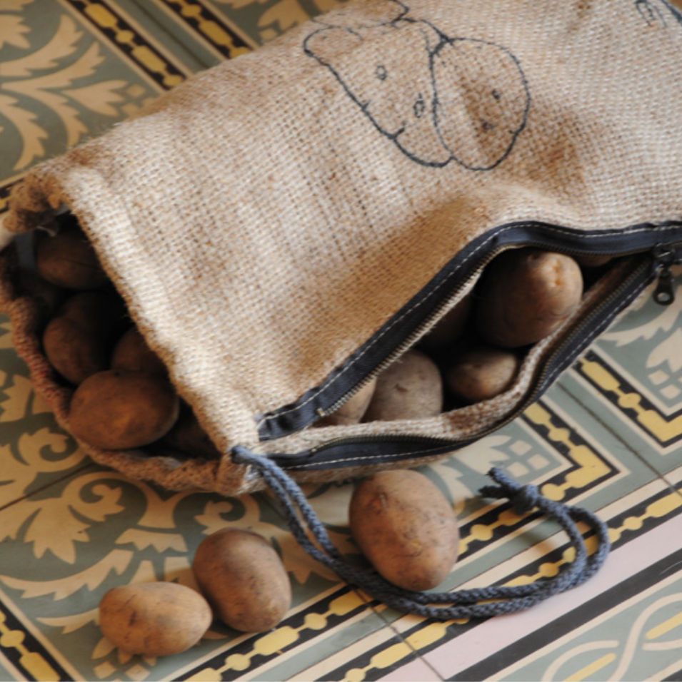 Natur Jute Sackleinen Säcke Beutel Kartoffel Gemüse Aufbewahrung Verpackung 