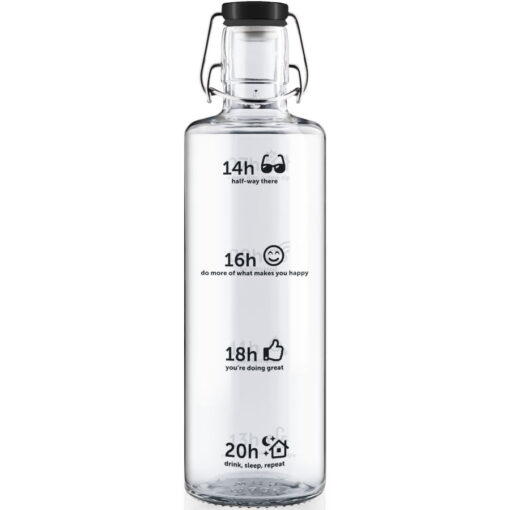 Soulbottle Stay Hydrated Glas Trinkflasche 1,0 L