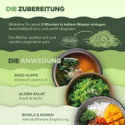 Wakame Blätter aus Europa Rohkost Algen Markt